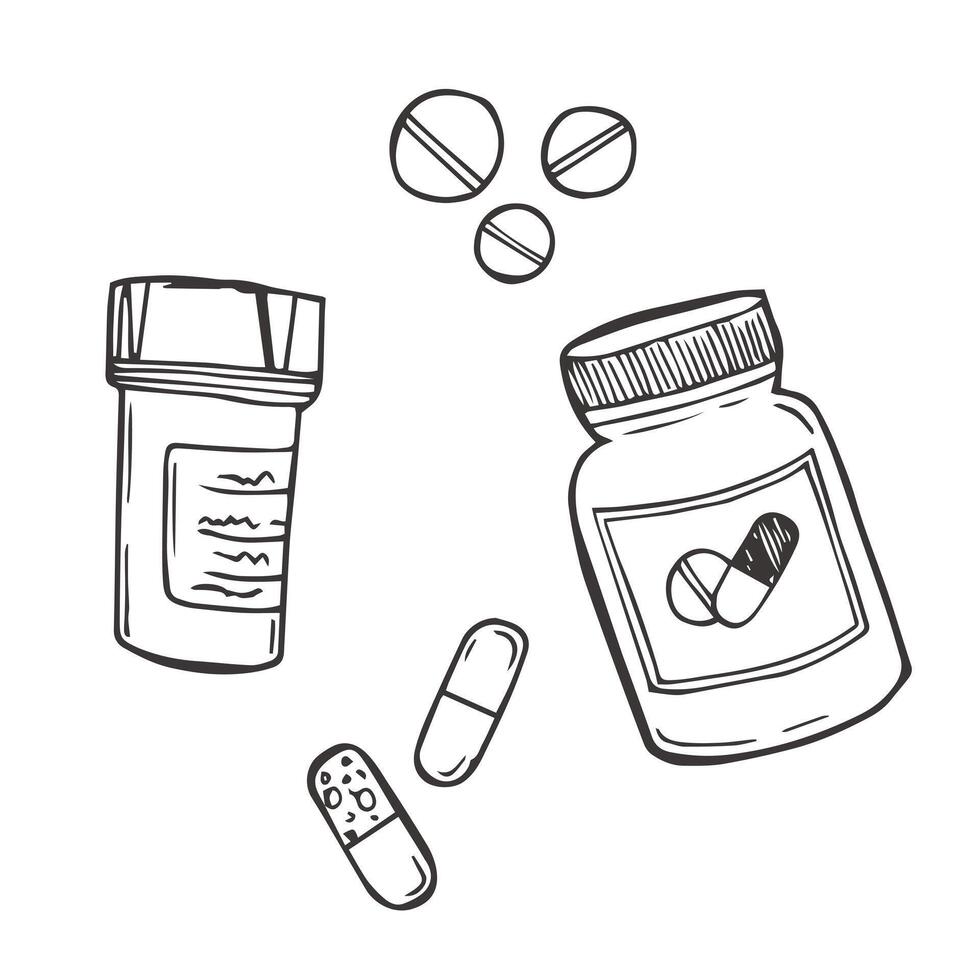 medicina cartone animato scarabocchio vettore illustrazione schizzo