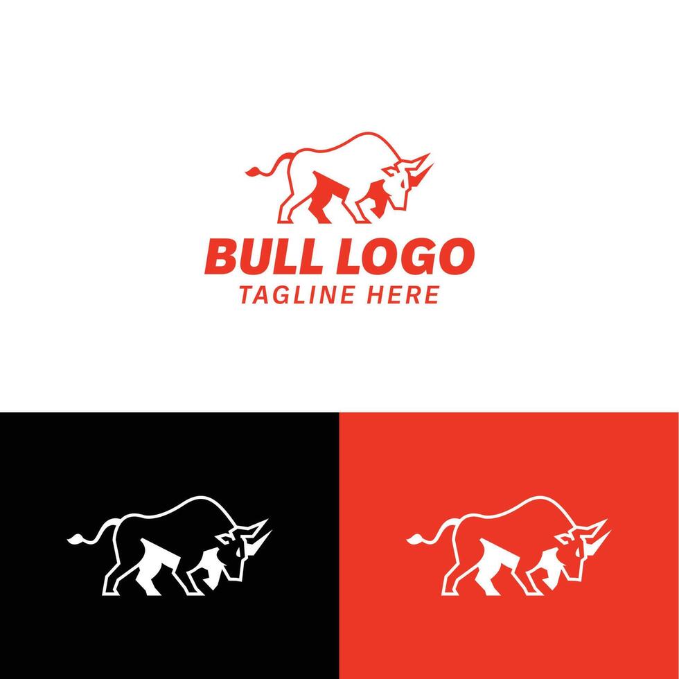 design del logo del toro vettore