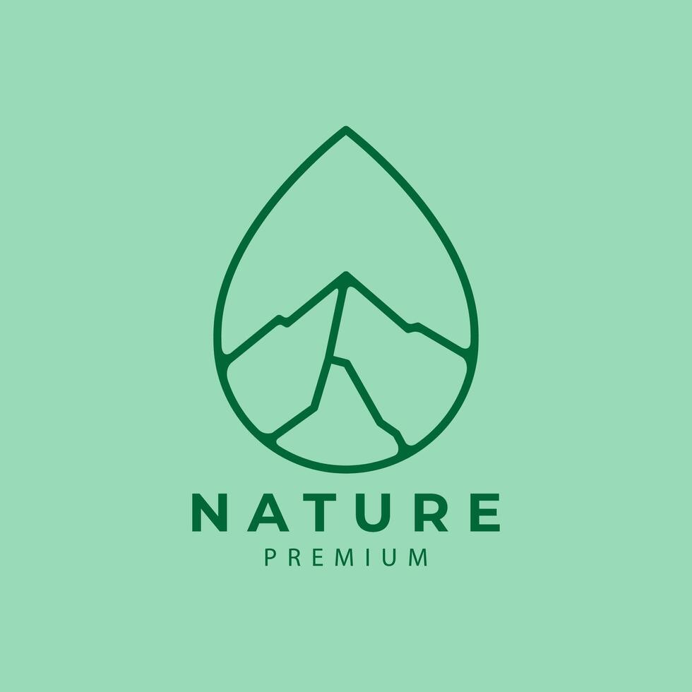 naturale logo montagna vettore icona simbolo minimalista illustrazione design