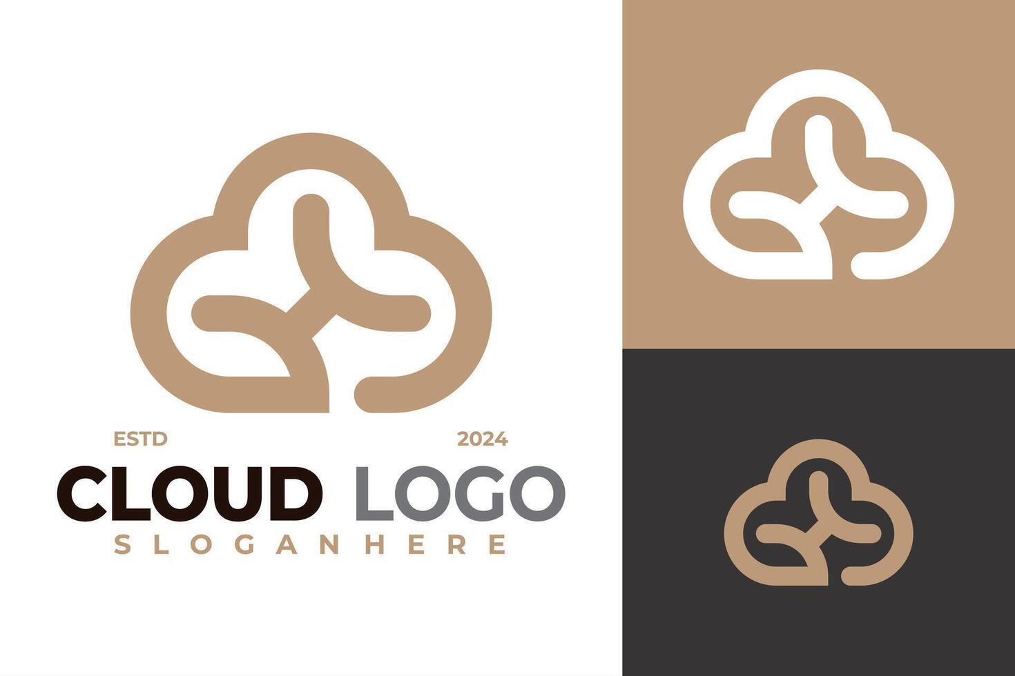 lettera h nube logo design vettore simbolo icona illustrazione