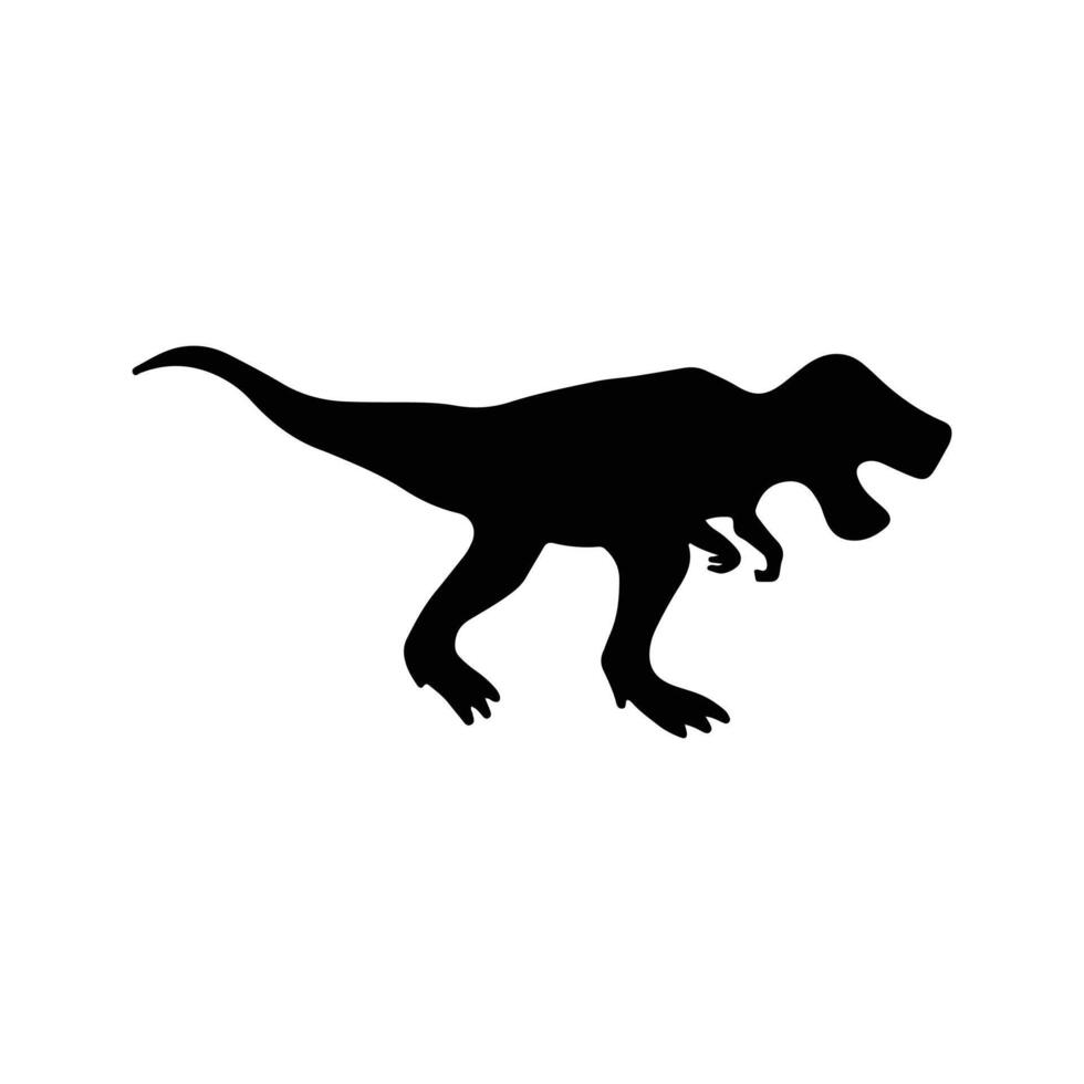 dinosauro sagome vettore illustrazione isolato su bianca sfondo. preistorico animale vettore silhouette. nero dinosauro sagome per bambini.