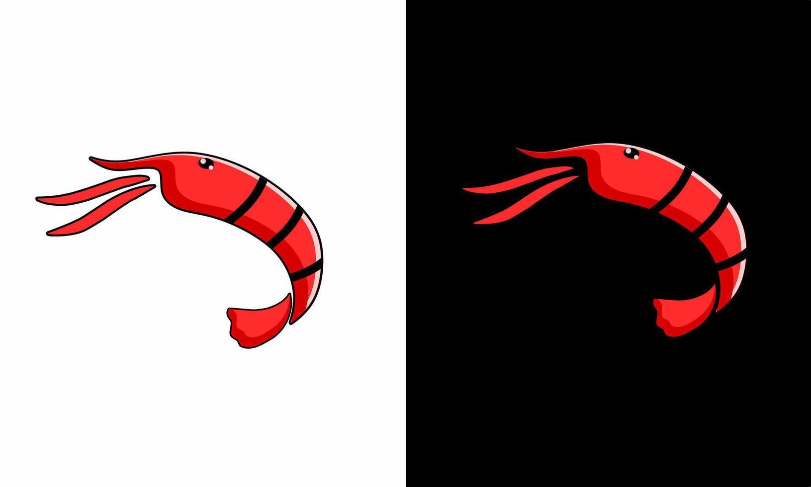 illustrazione vettore grafica di rosso gamberetto logo design modello adatto per frutti di mare