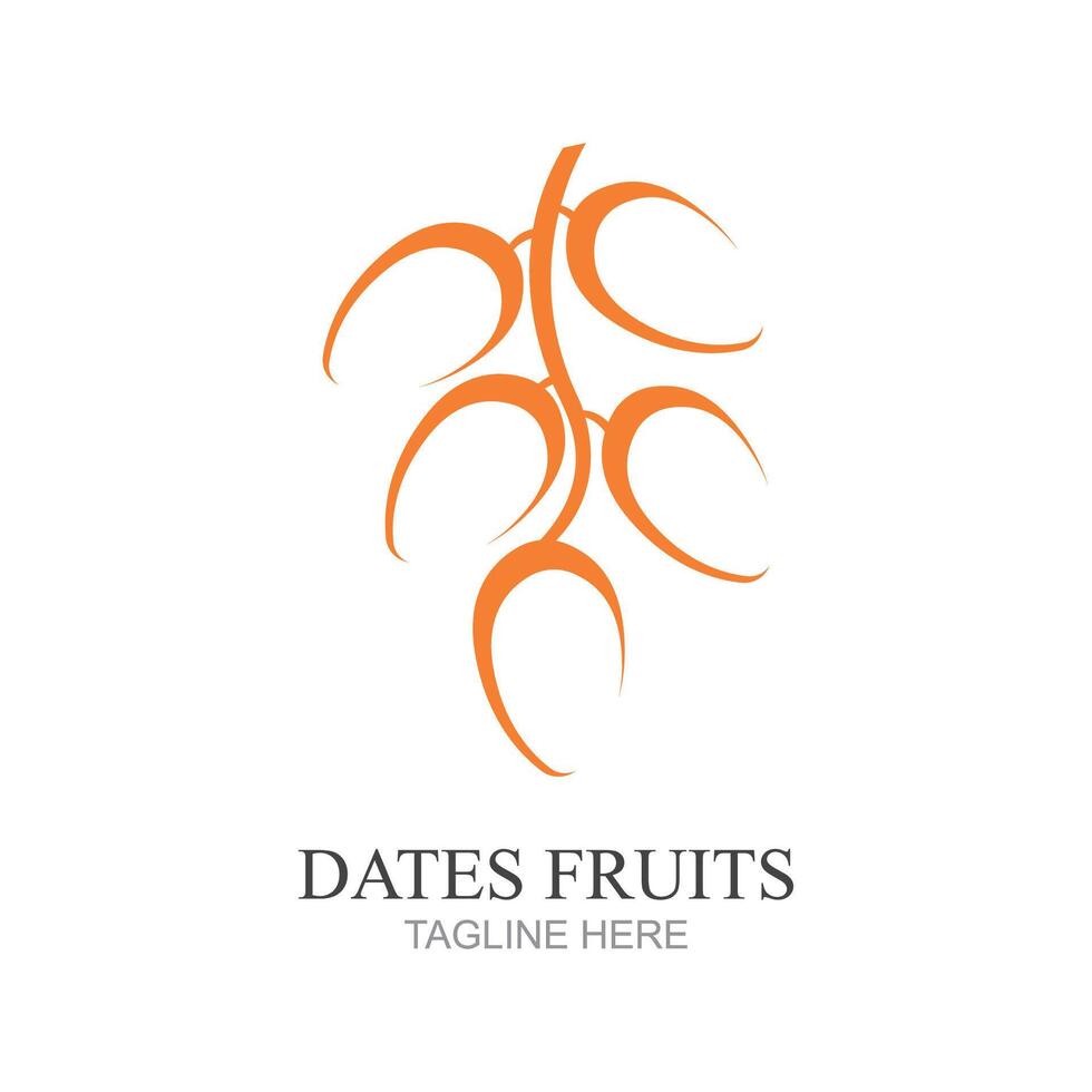 vettore illustrazione di date frutta logo design