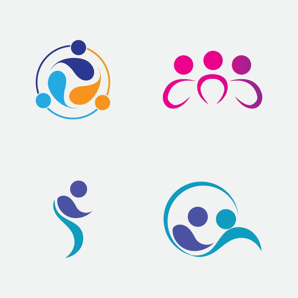 creativo persone logo design modello con cerchio, piatto vettore logo design modello elemento