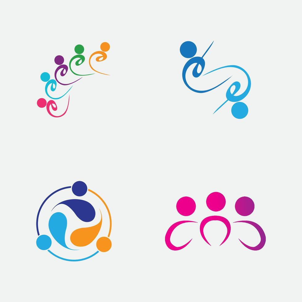 creativo persone logo design modello con cerchio, piatto vettore logo design modello elemento
