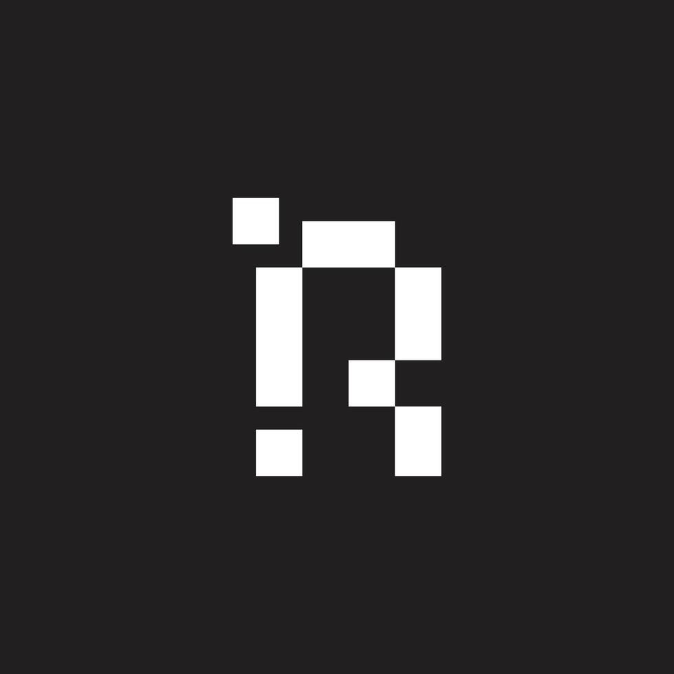 lettera r semplice geometrico pixel puntini logo vettore