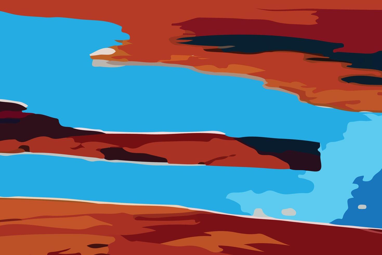 astratto blu lago terra arte dipingere sfondo vettore