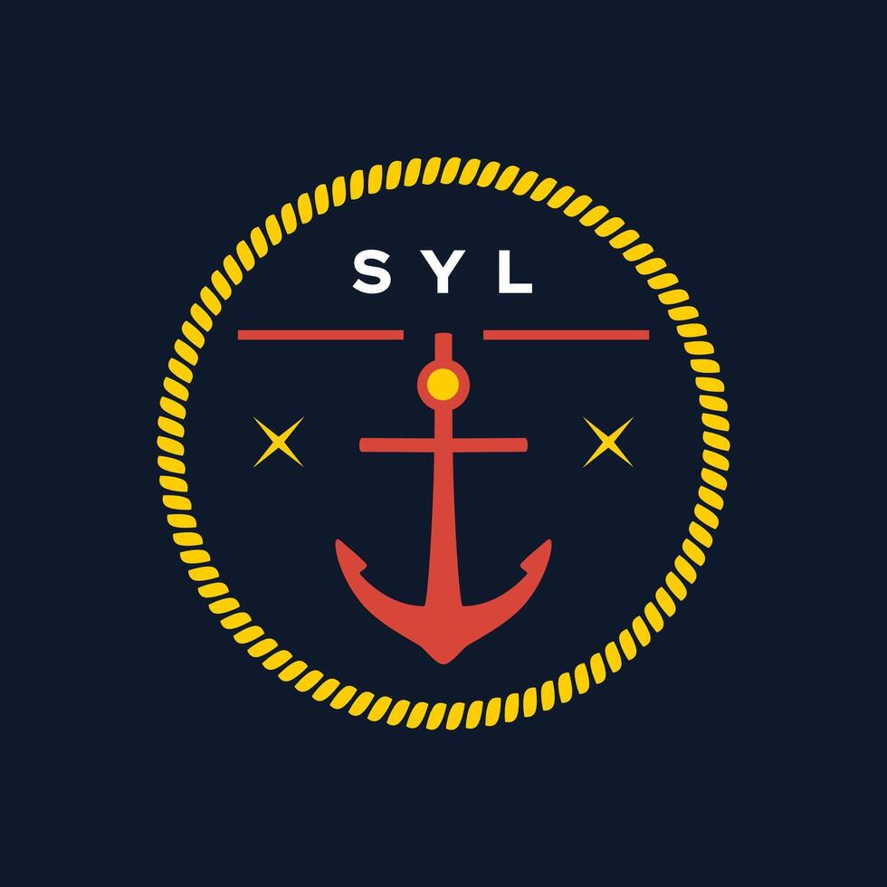 vettore nautico logo. ancora logo modello design. adatto per retrò o marinaio emblema identità.