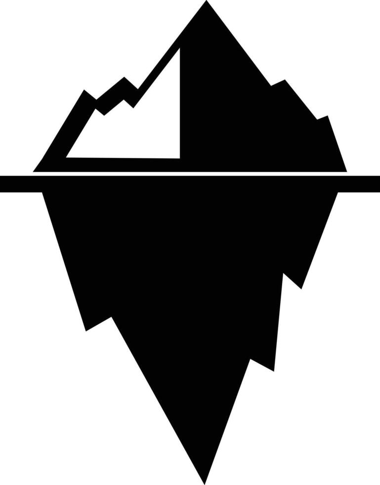iceberg icona. neve iceberg montagna cartello. inverno simbolo. piatto stile. vettore