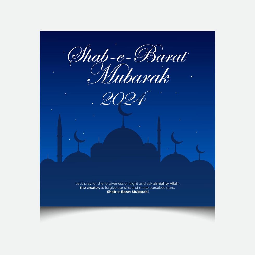 minimo sab e barato mubarak sociale media inviare design per 2024, sab e barato inviare design per islamico santo notte vettore