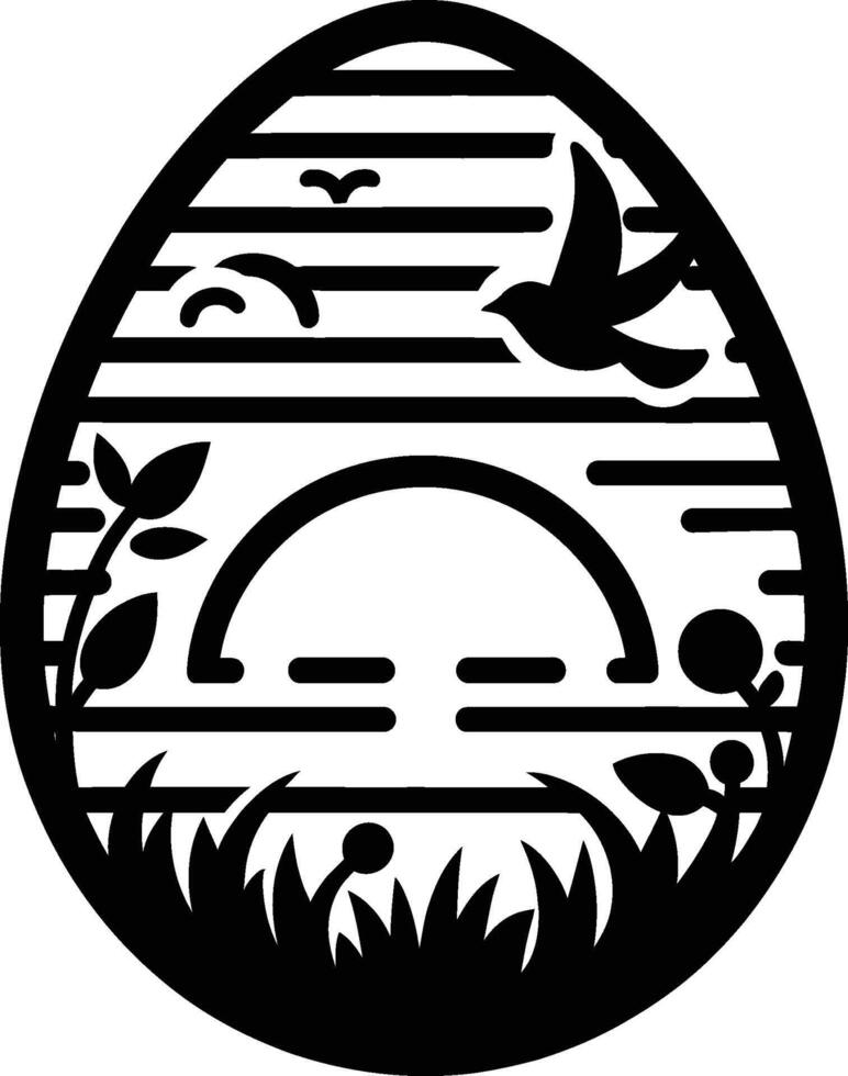di Pasqua uovo silhouette vettore