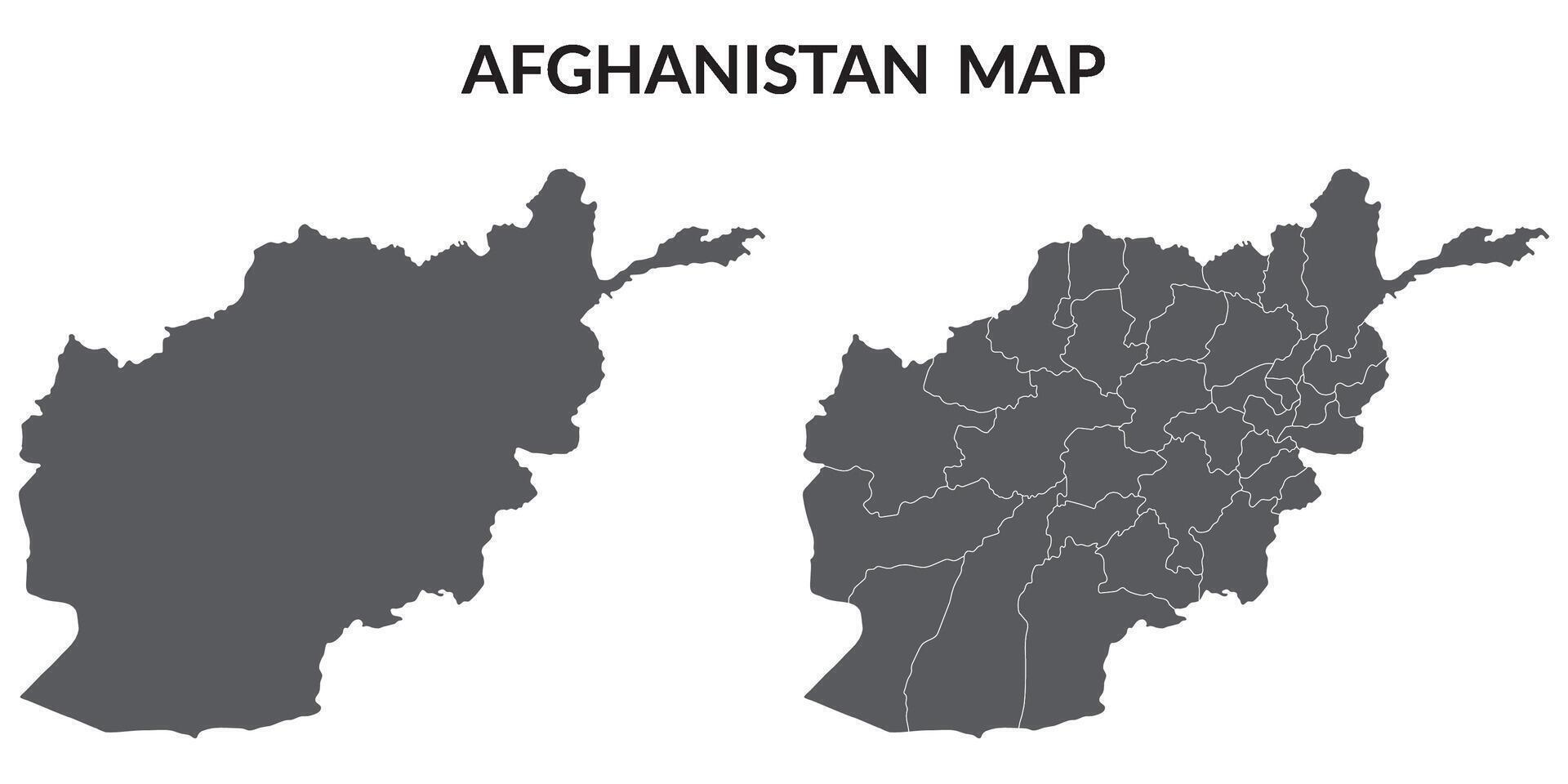 afghanistan carta geografica. carta geografica di afghanistan nel grigio impostato vettore