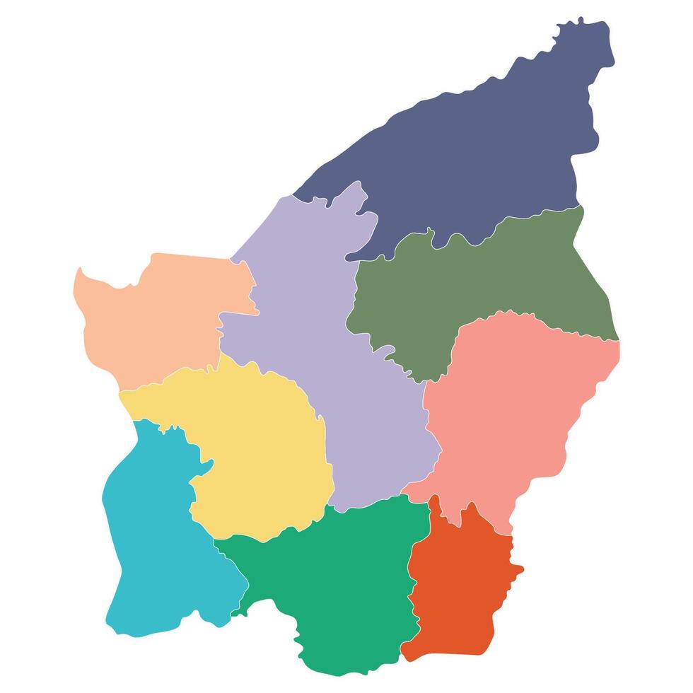 san Marino carta geografica. carta geografica di san Marino nel amministrativo province nel multicolore vettore