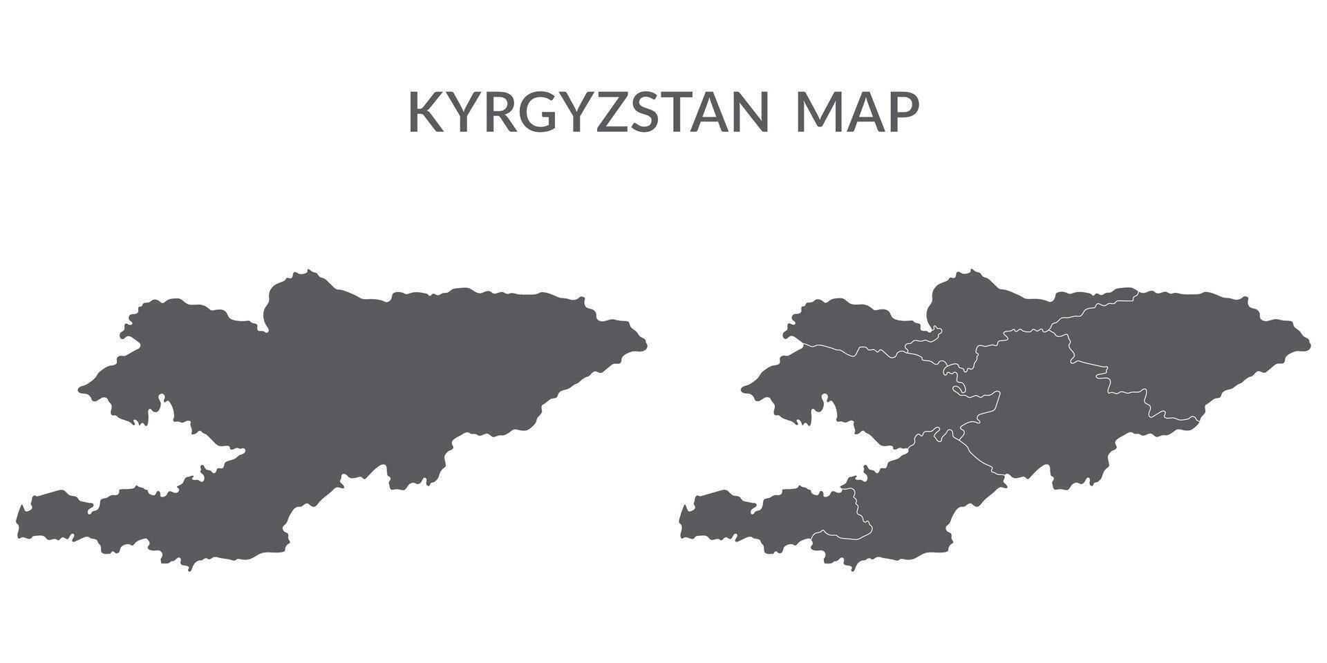 Kyrgyzstan carta geografica. carta geografica di Kyrgyzstan nel grigio impostato vettore