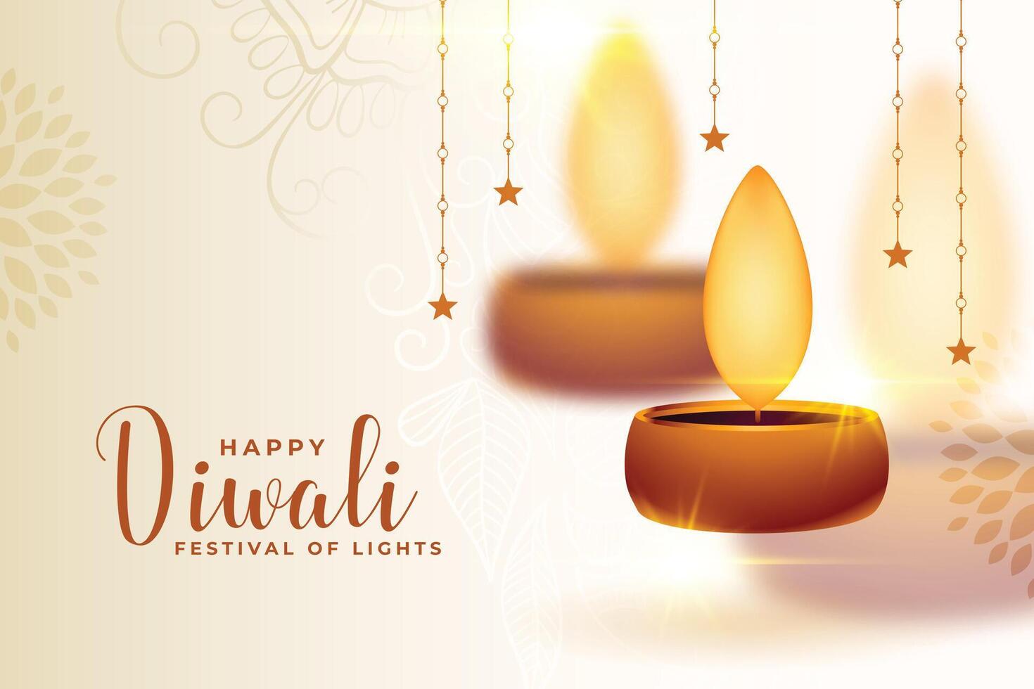contento Diwali auguri carta con isolato lampada sfondo vettore
