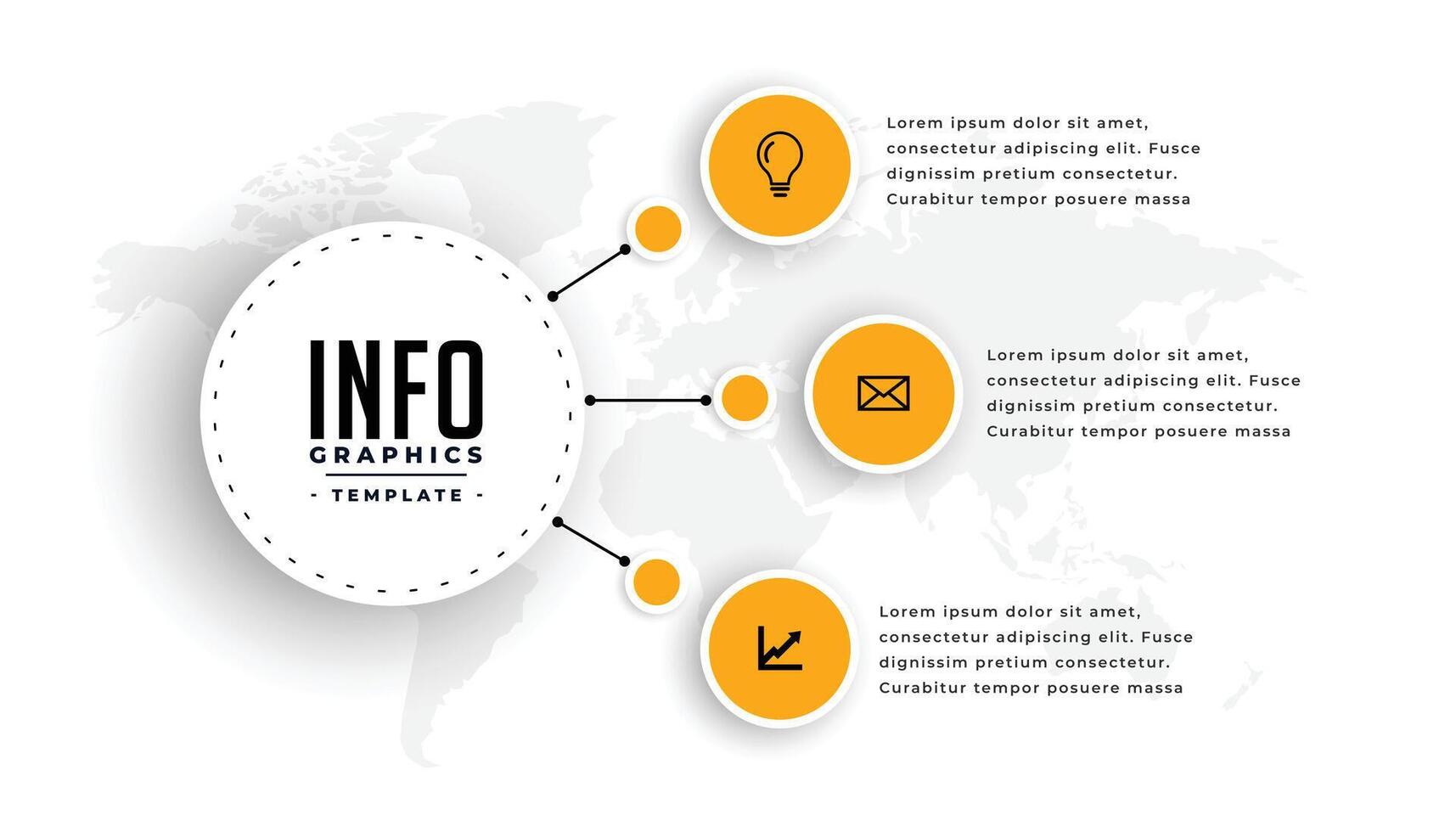 moderno Infografica modello con tre passaggi design vettore