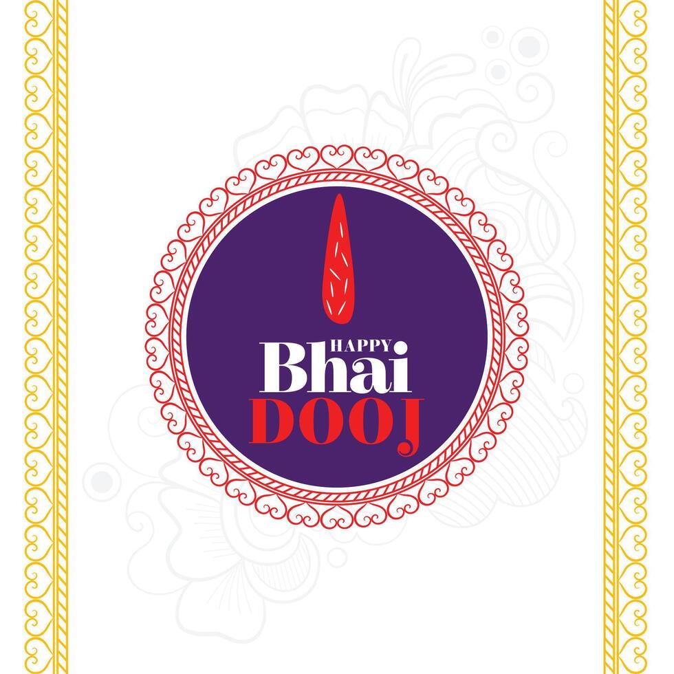 contento bhai dooj auguri sfondo tradizionale design vettore