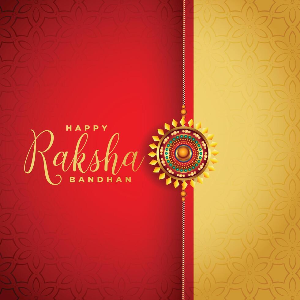 rosso e oro Raksha bandhan Festival saluto sfondo vettore