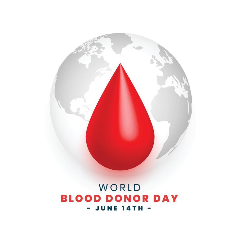 realistico mondo sangue donatore giorno sfondo vettore