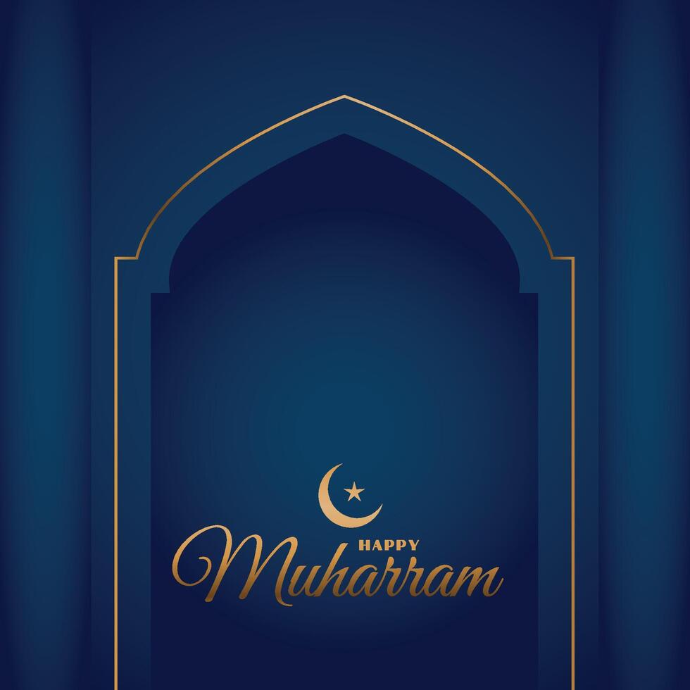contento Muharram elegante Festival islamico carta design sfondo vettore