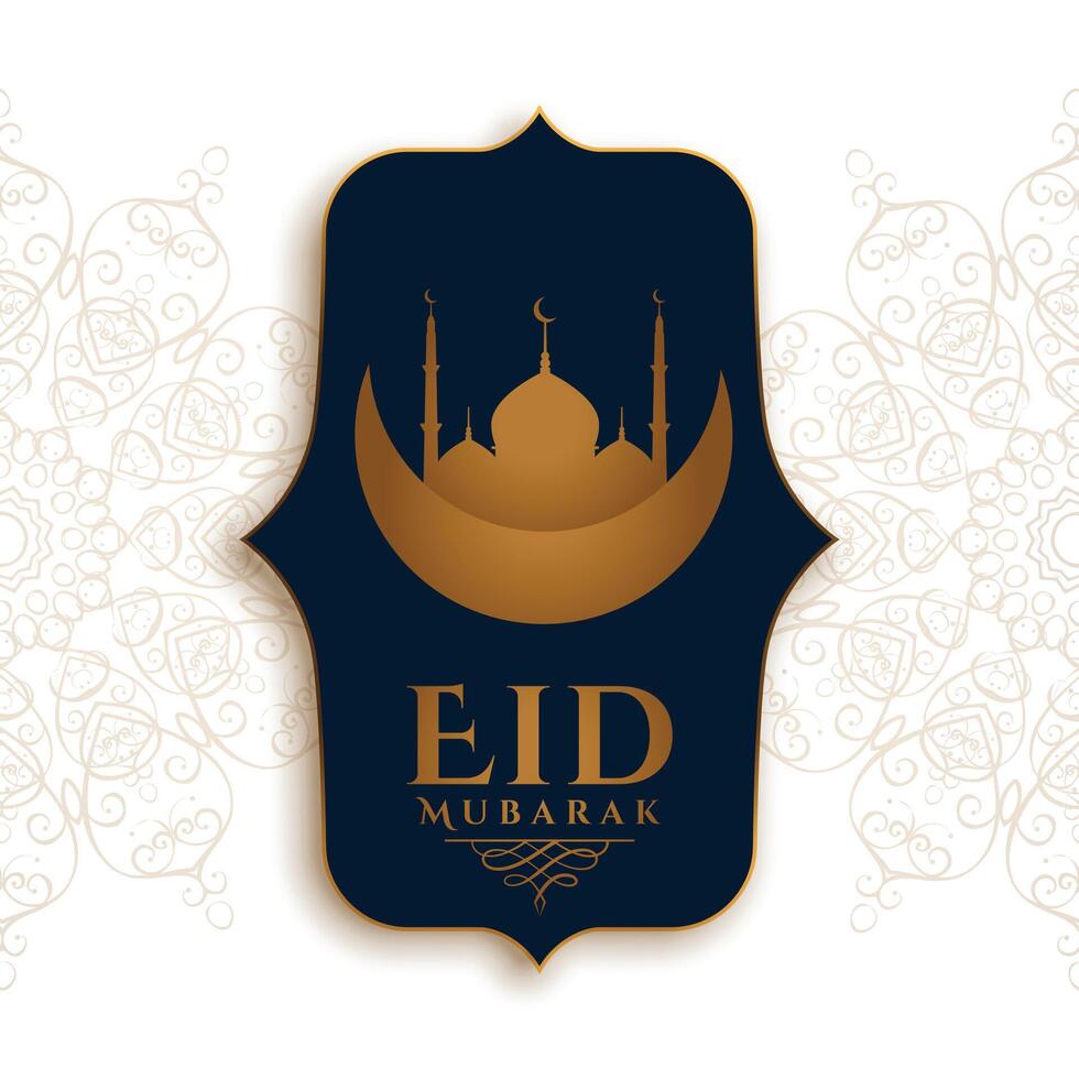 eid Festival auguri carta elegante design sfondo vettore