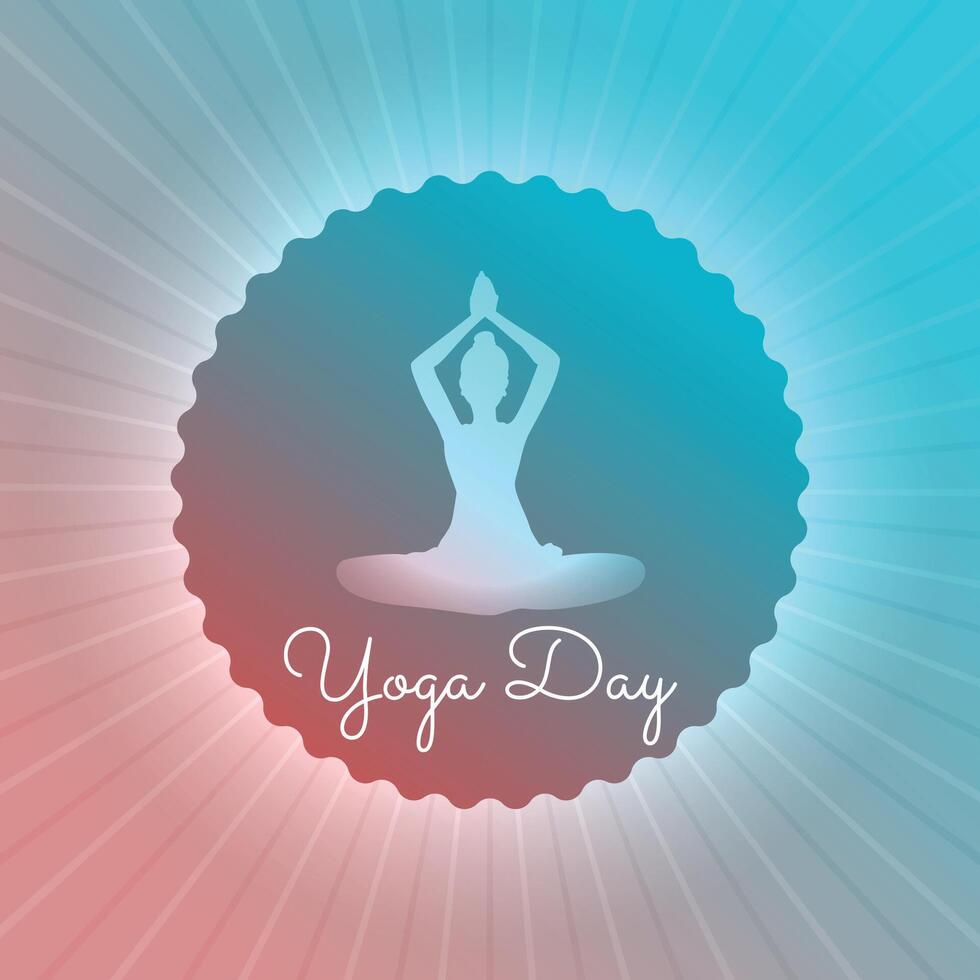 yoga giorno manifesto design con energia flusso vettore