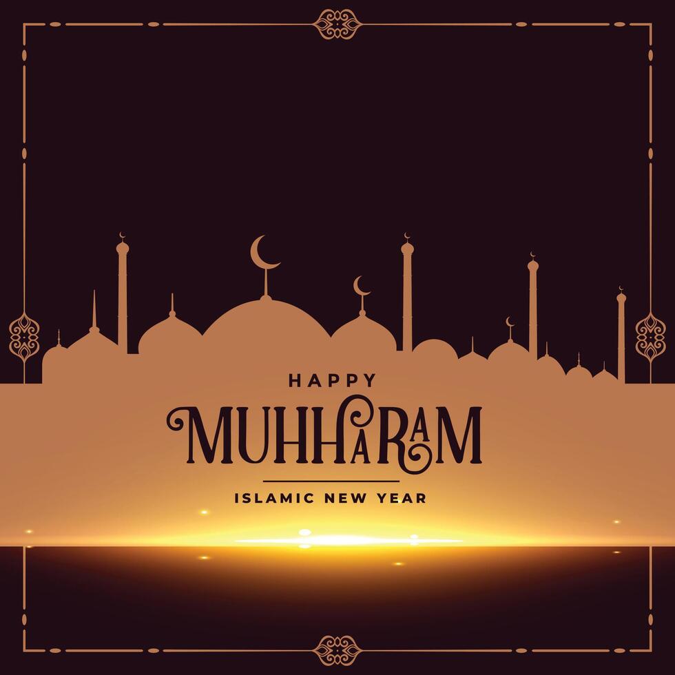 contento Muharram islamico nuovo anno Festival carta design vettore