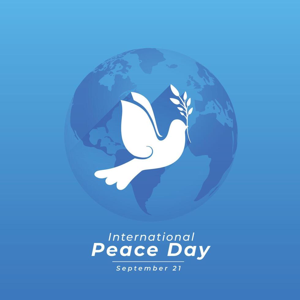 internazionale pace giorno modello con Piccione nel carta tagliare stile vettore illustrazione