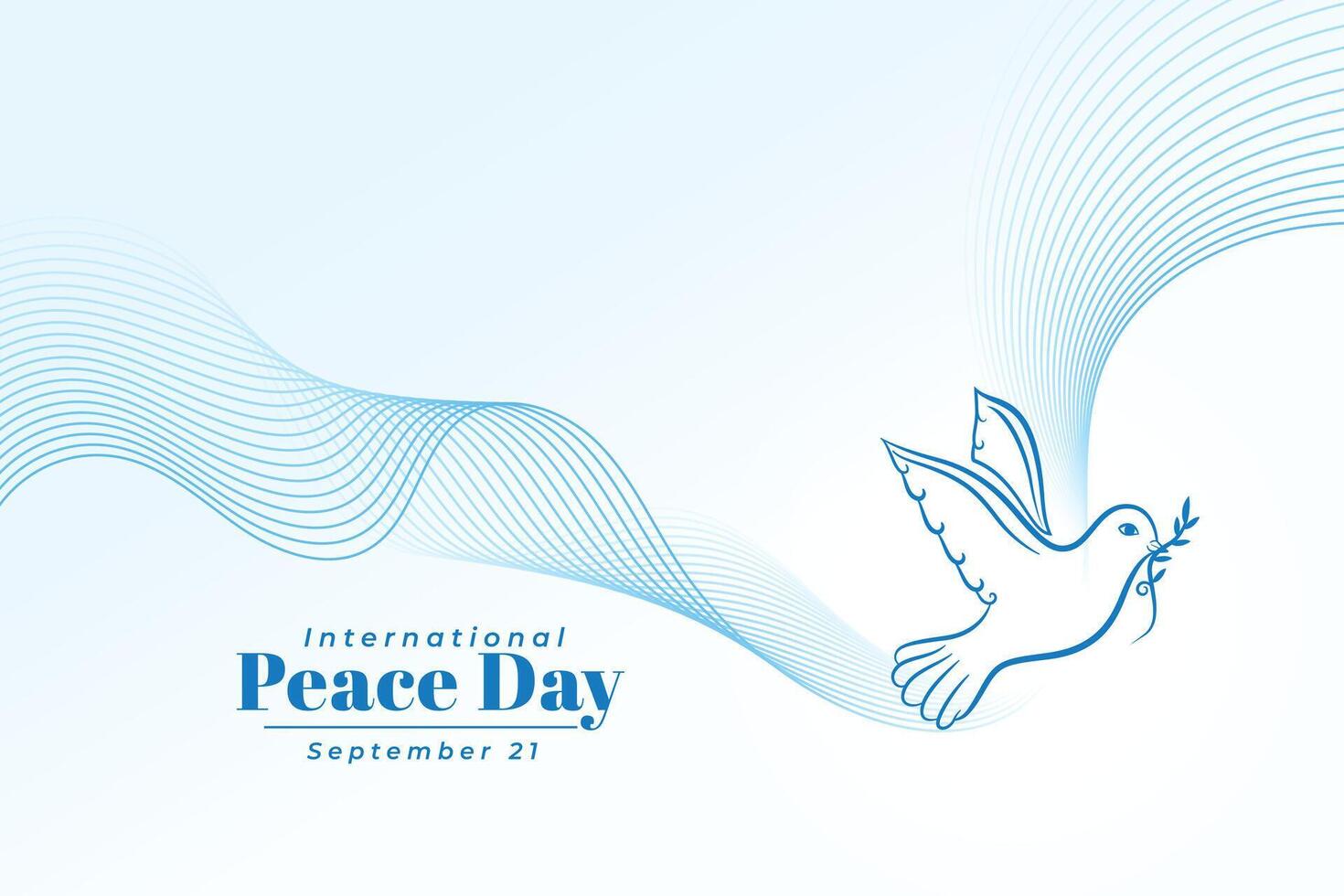 moderno stile internazionale pace giorno sfondo con colomba vettore illustrazione