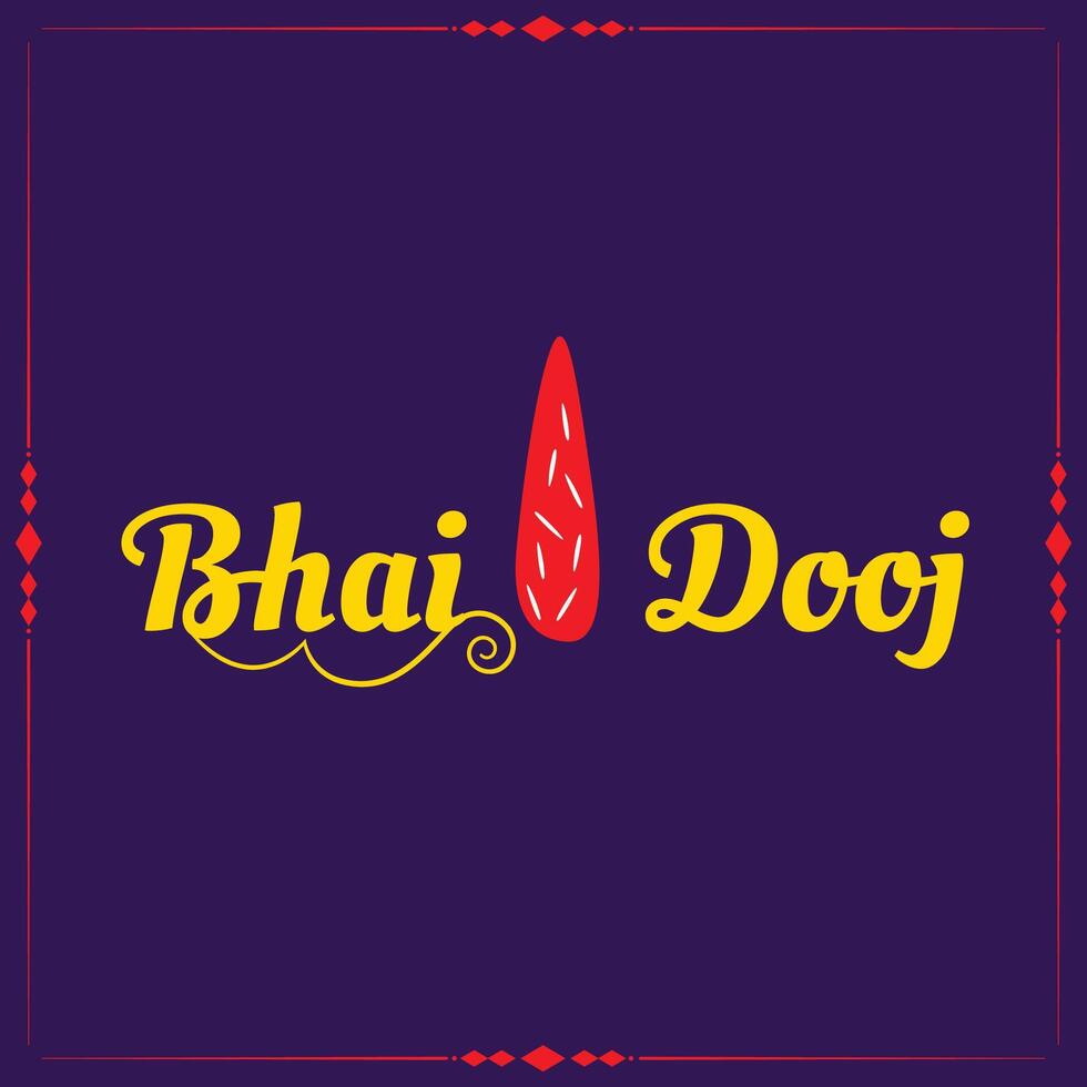 tradizionale bhai dooj tilak design viola sfondo vettore