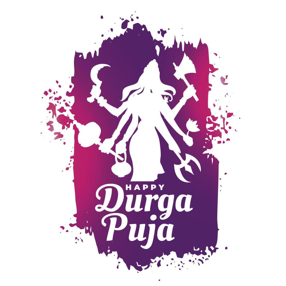 contento Durga pooja indiano Festival auguri carta design vettore