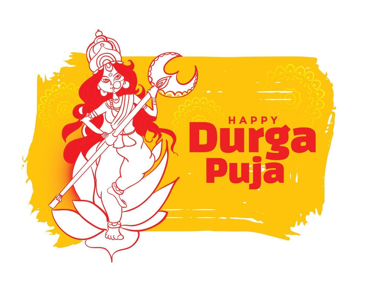 Durga pooja Festival carta auguri sfondo vettore