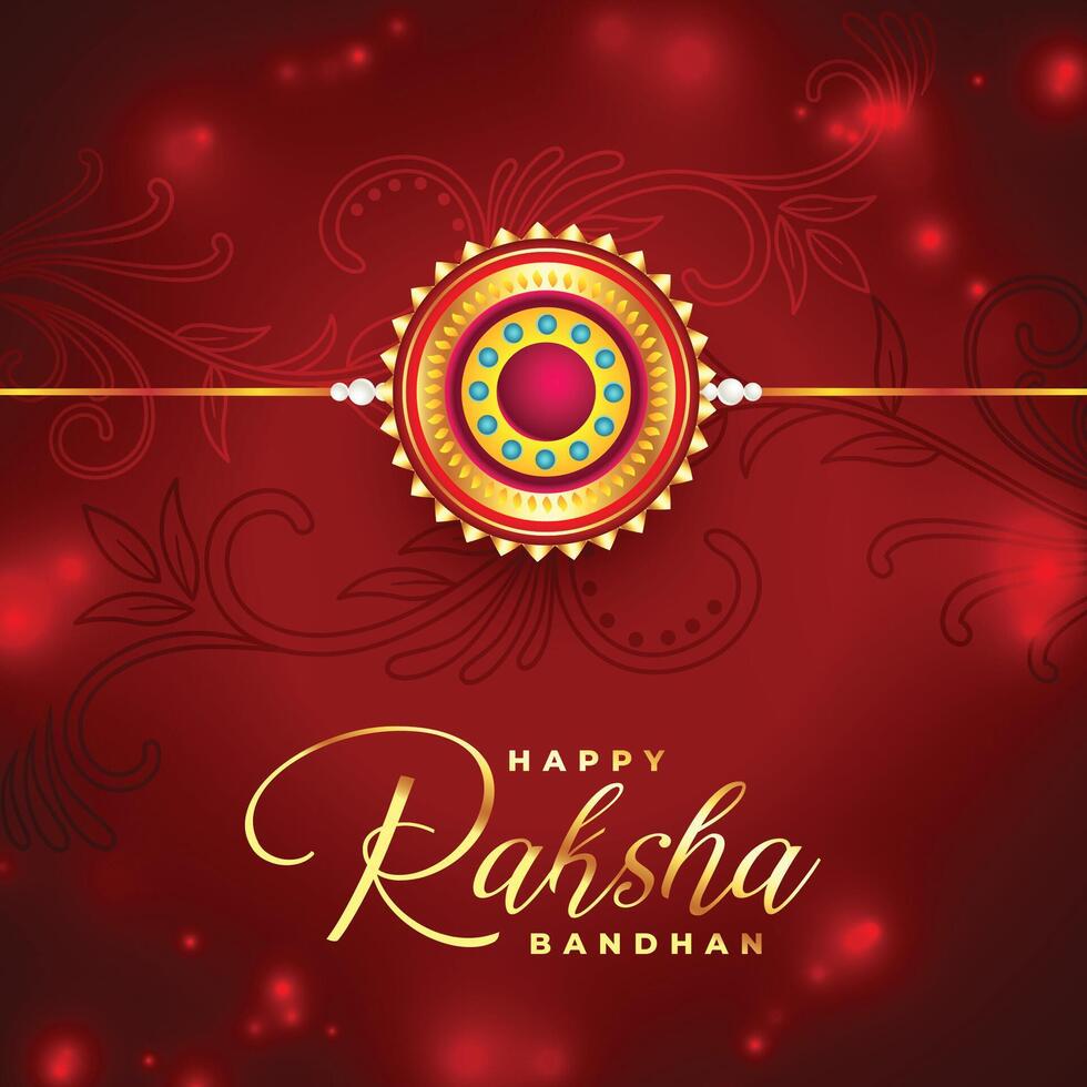 bello rosso Raksha bandhan Festival vacanza bandiera con rakhi vettore