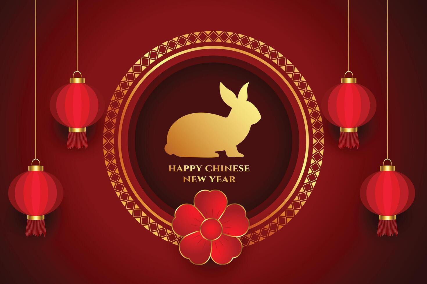 Cinese nuovo anno saluto carta con Festival decorazione vettore