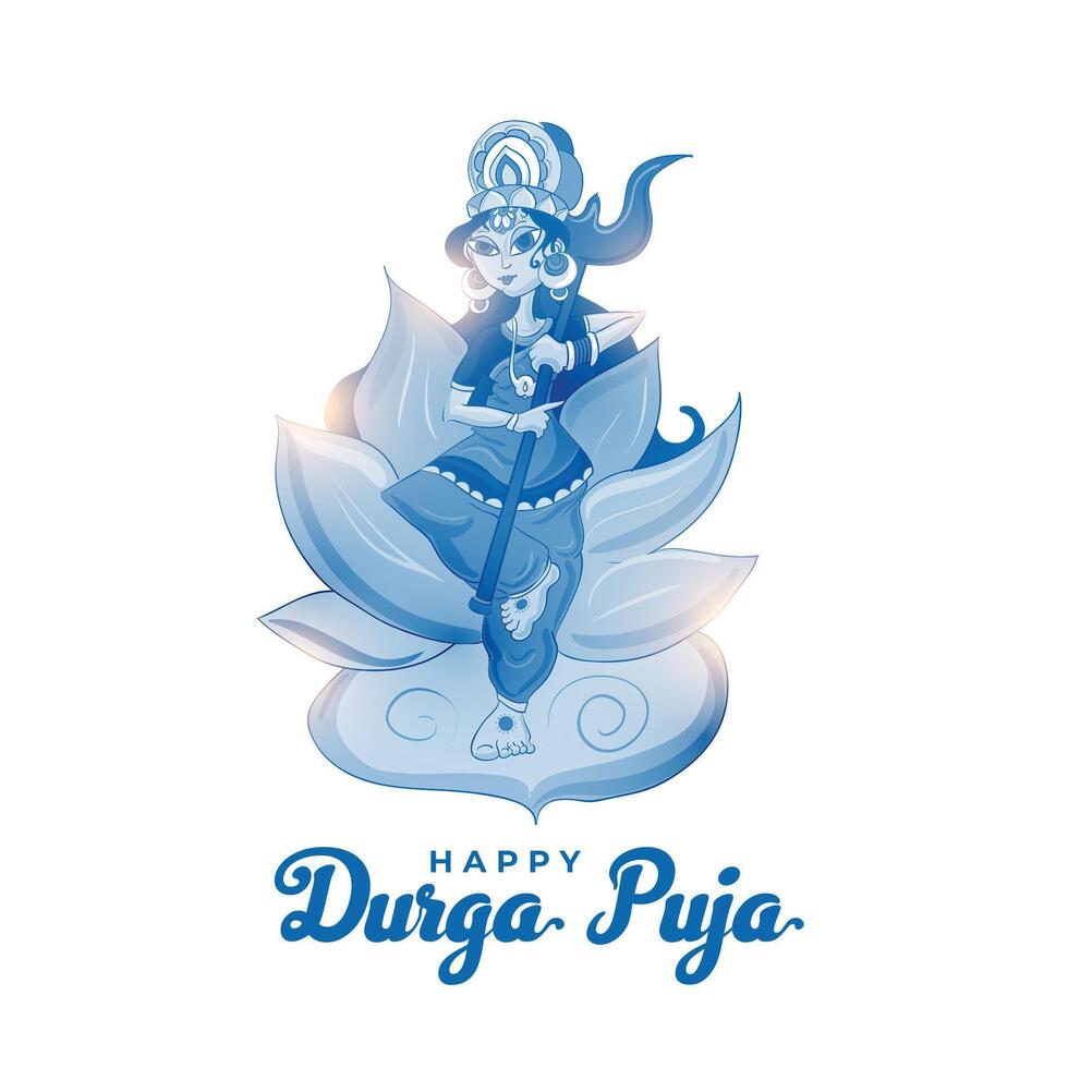 brillante Durga pooja saluto sfondo con elegante dea design vettore
