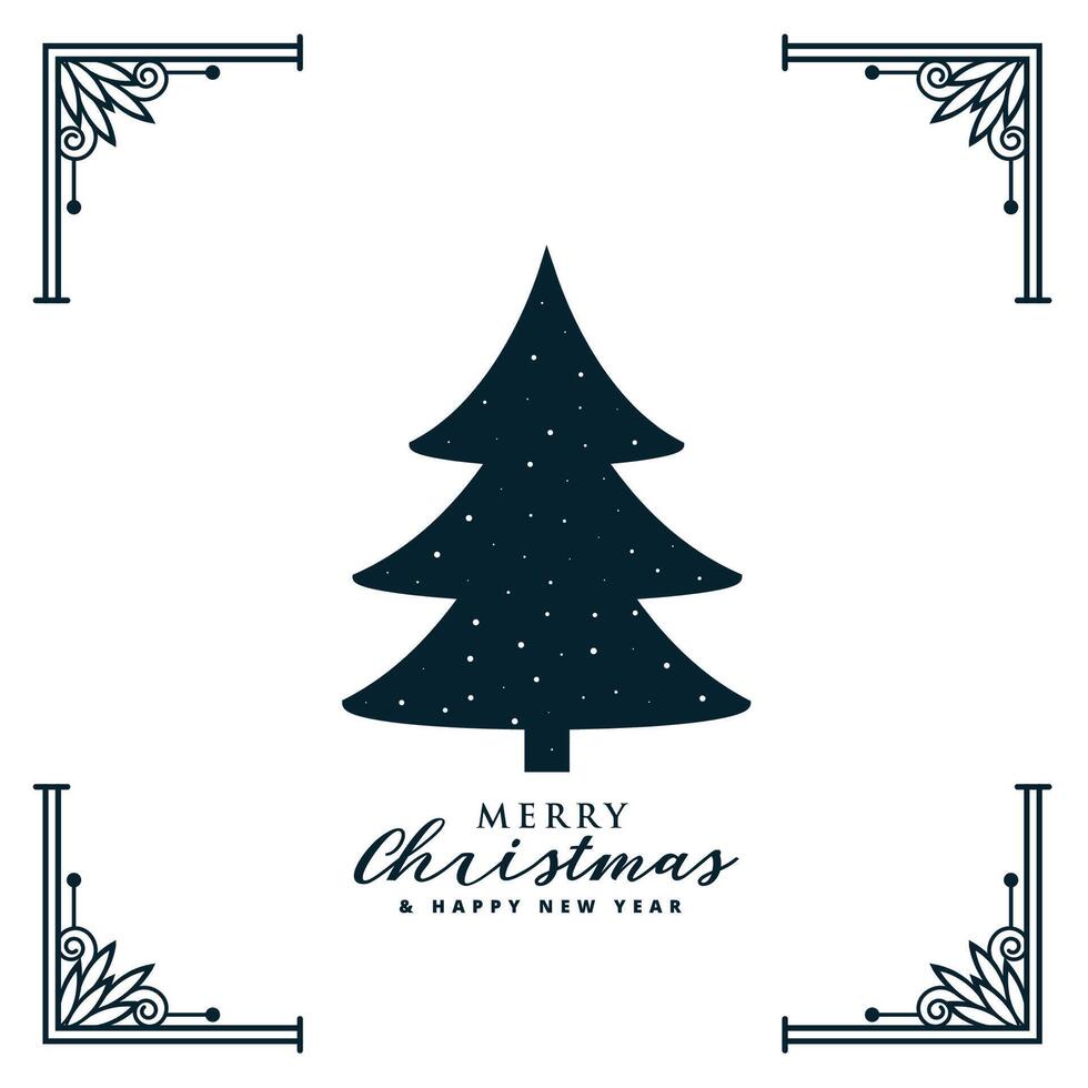 Natale albero design con decorativo telaio confine vettore