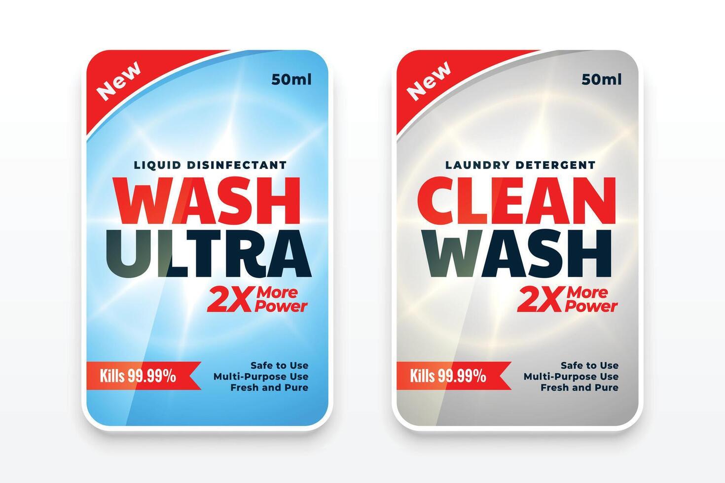 lavanderia detergente addetto alle pulizie etichette impostato di Due vettore