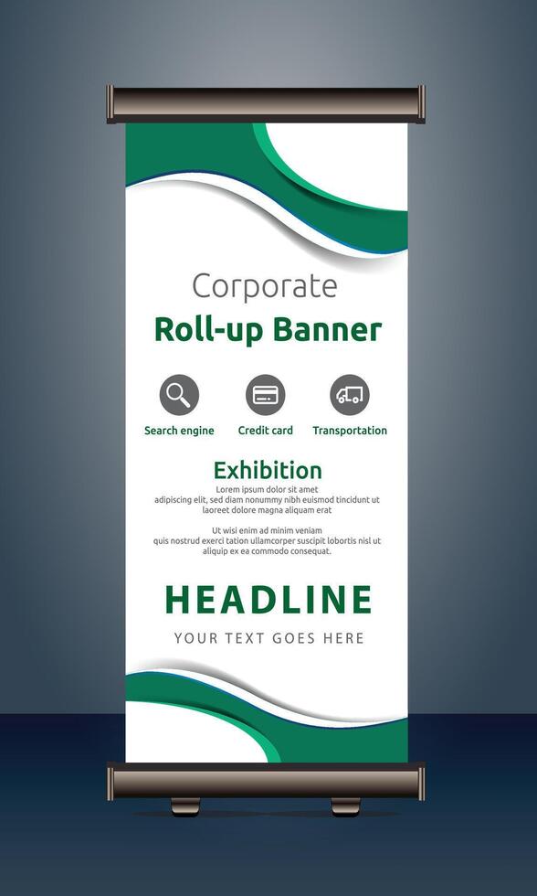 vettore rollup banner modello con attività commerciale presentazione design modello