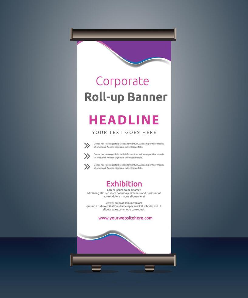 vettore rollup banner modello con attività commerciale presentazione design modello