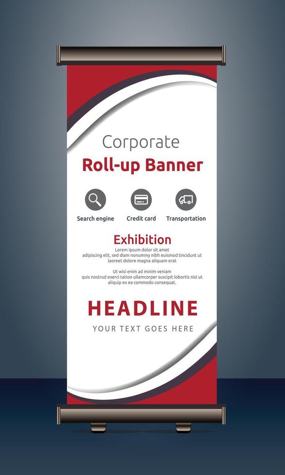 vettore rollup banner modello con attività commerciale presentazione design modello