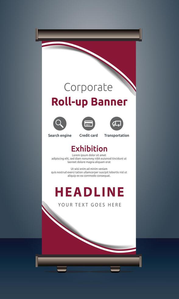 vettore rollup banner modello con attività commerciale presentazione design modello