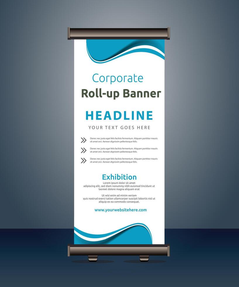 vettore rollup banner modello con attività commerciale presentazione design modello