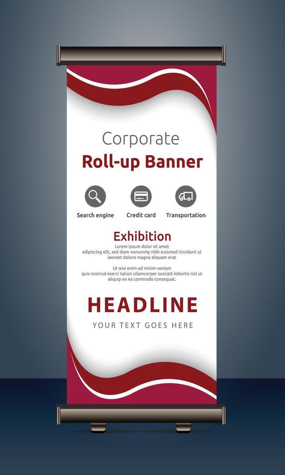 vettore rollup banner modello con attività commerciale presentazione design modello