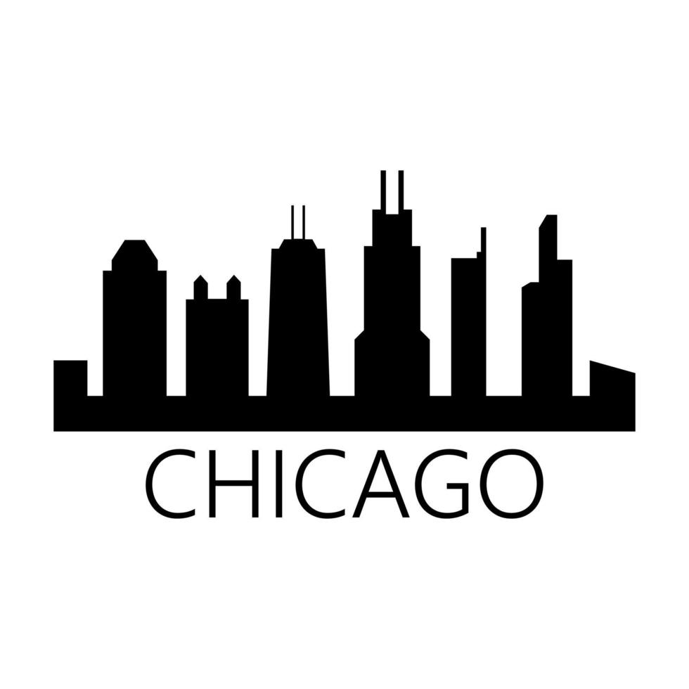 skyline di chicago su bianco vettore