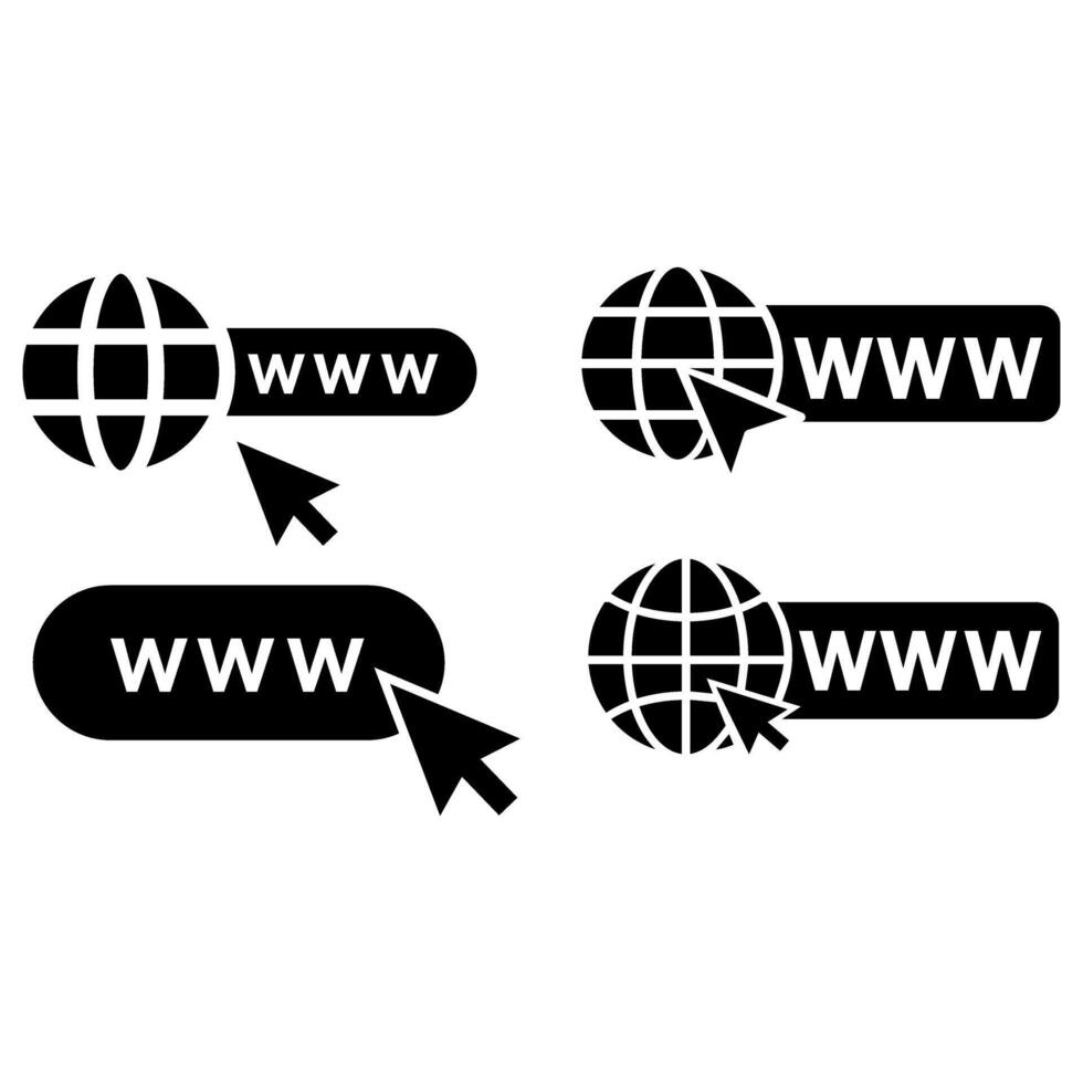 sito web vettore icona impostare. www illustrazione cartello collezione. luogo simbolo. Internet logo.