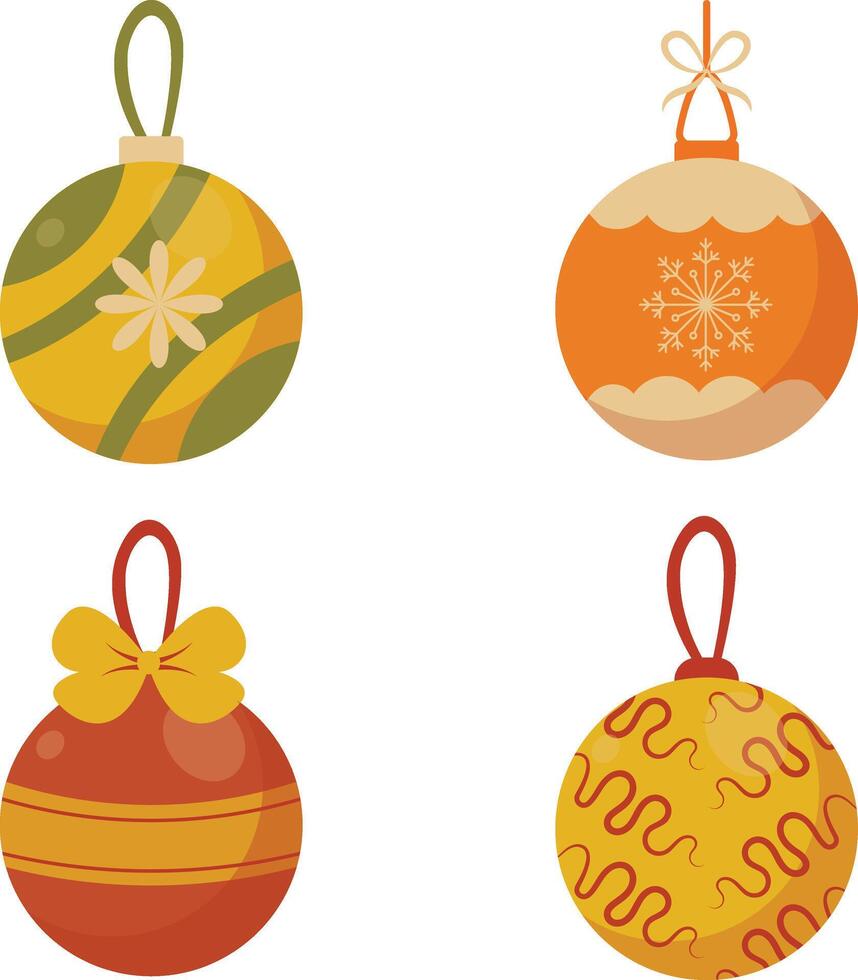 collezione di Natale palla decorazione. vettore illustrazione su un' bianca sfondo.