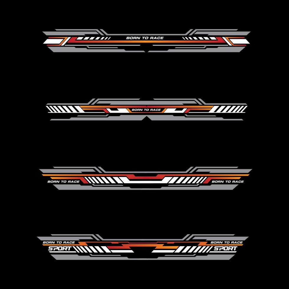 sport da corsa strisce auto adesivi. modifica corpo velocità e deriva vinile decalcomania isolato impostato modelli vettore