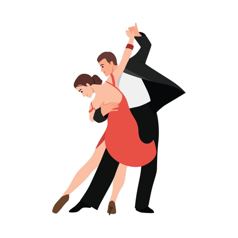 giovane uomo e donna danza su il pavimento a festa. vettore