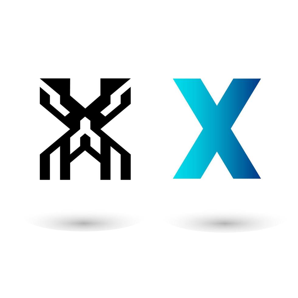design geometrico creativo della lettera x vettore