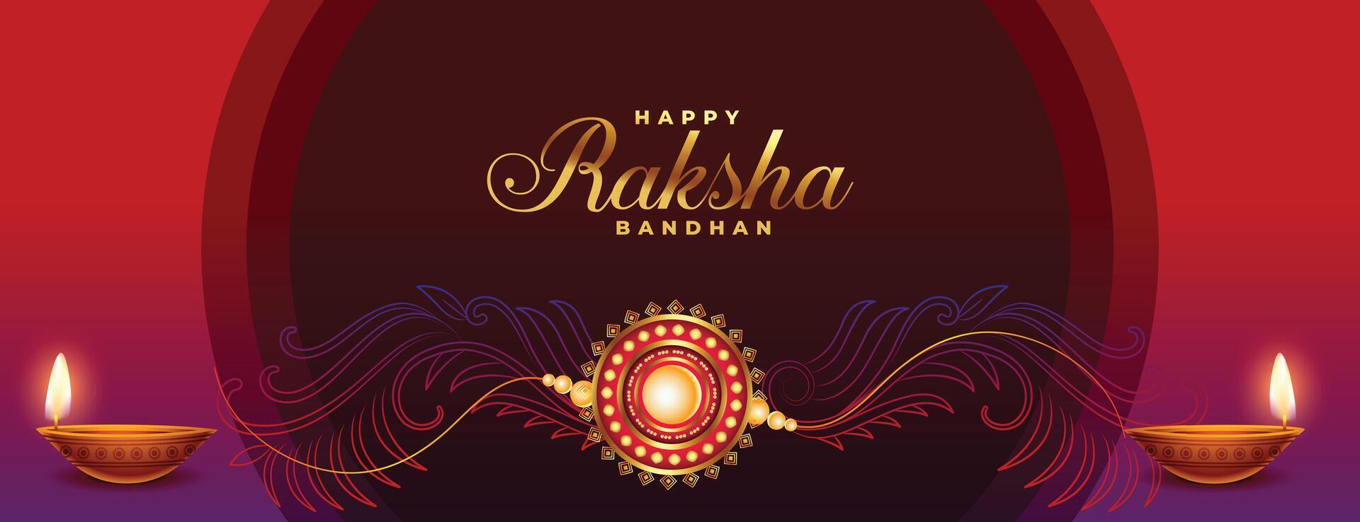 elegante floreale stile Raksha bandhan Festival sfondo con diya e rakhi design vettore